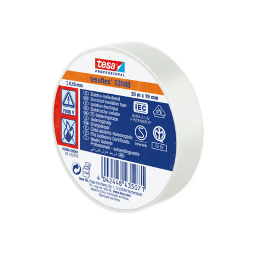 NASTRO ISOLANTE CERTIFICATO BIANCO 25MTX19MM (10