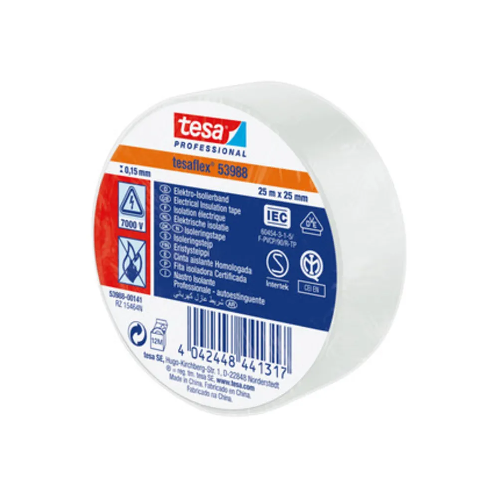 NASTRO ISOLANTE CERTIFICATO BIANCO 25MTX25MM (10