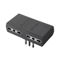 ADATTATORE PIATTO 16A 2P+T 4PR BIPAS NERO FIG.12