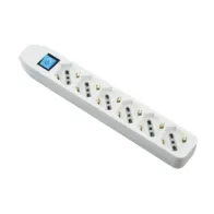 MULTIPRESA 6P BIP/SCHUKO+INTERR S/CAVO BIANCO FIG.10