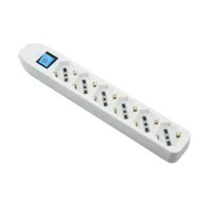MULTIPRESA 6P BIP/SCHUKO+INTERR S/CAVO BIANCO FIG.10