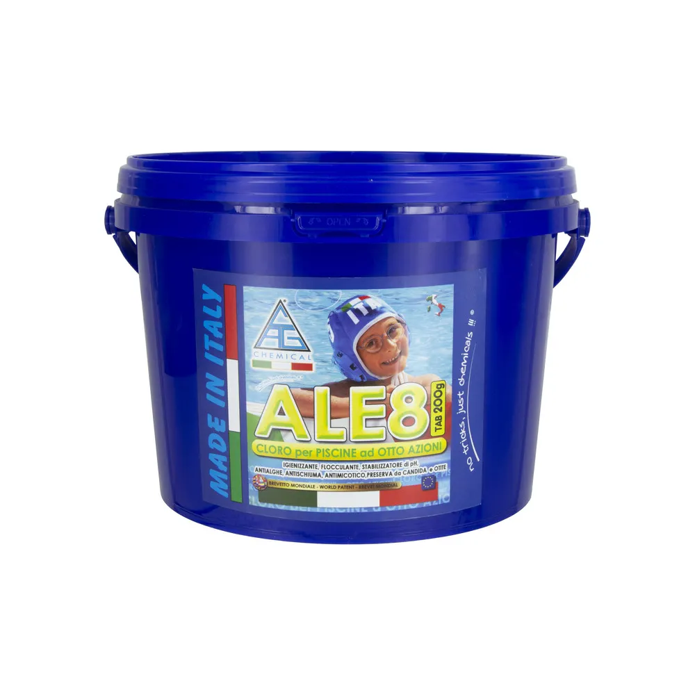 CLORO P/PISCINA PASTIGLIE 200G 8 FUNZ ALE8P200 5 KG