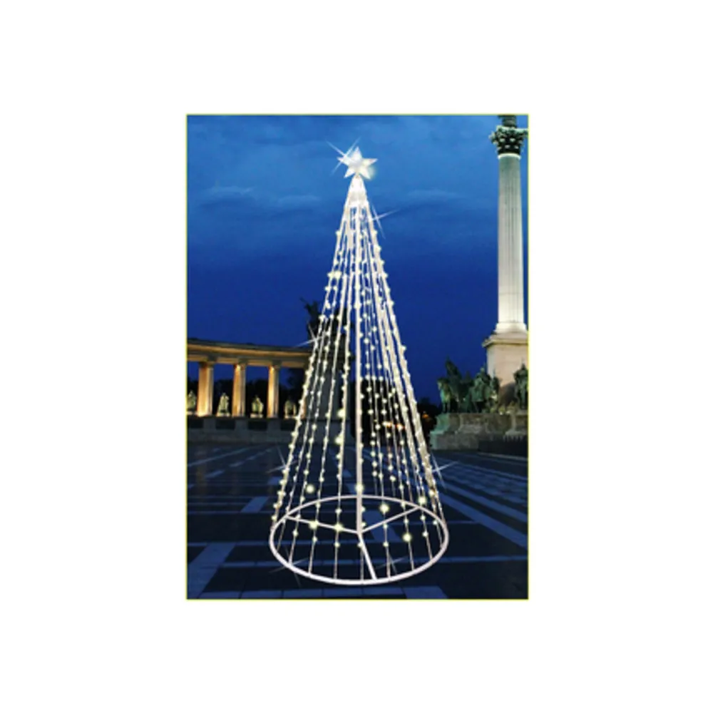 ALBERO LUMINOSO 3D C/STELLA 576 LED FREDDA D 80X200 CM