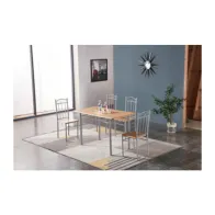 SET TAVOLO C/4 SEDIE 120X70 CM LEGNO CHIARO
