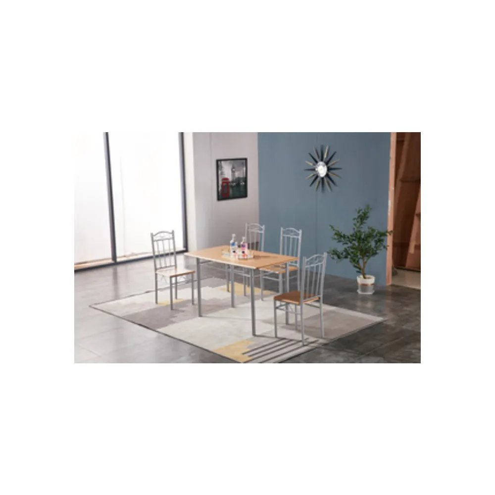SET TAVOLO C/4 SEDIE 120X70 CM LEGNO CHIARO SET TAVOLO C/4 SEDIE 120X70 CM LEGNO CHIARO
