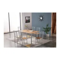 SET TAVOLO C/6 SEDIE 140X80 CM LEGNO CHIARO