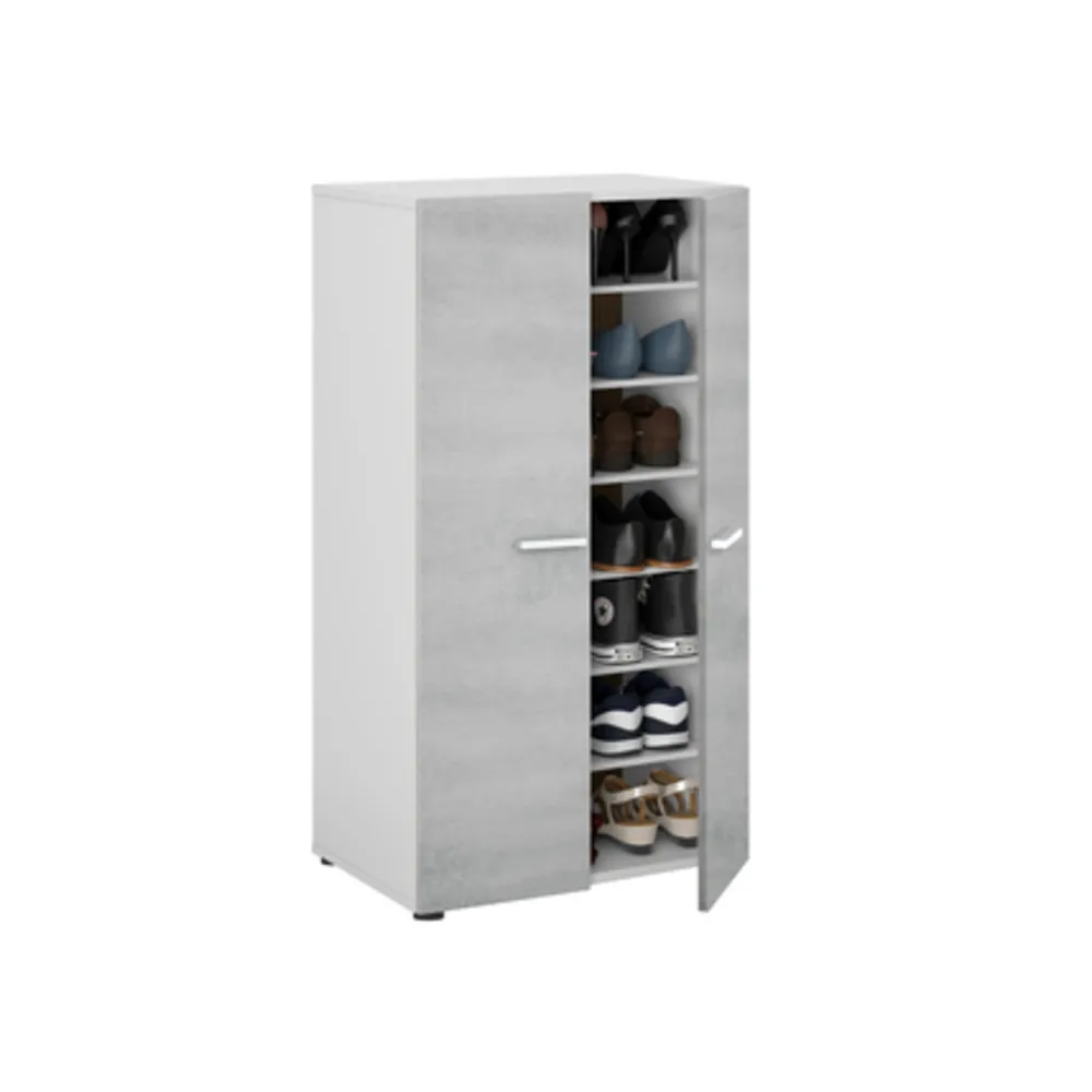 KIT SCARPIERA 2 ANTE + 6 RIPIANI 55X36X103 BIANCO CEME.