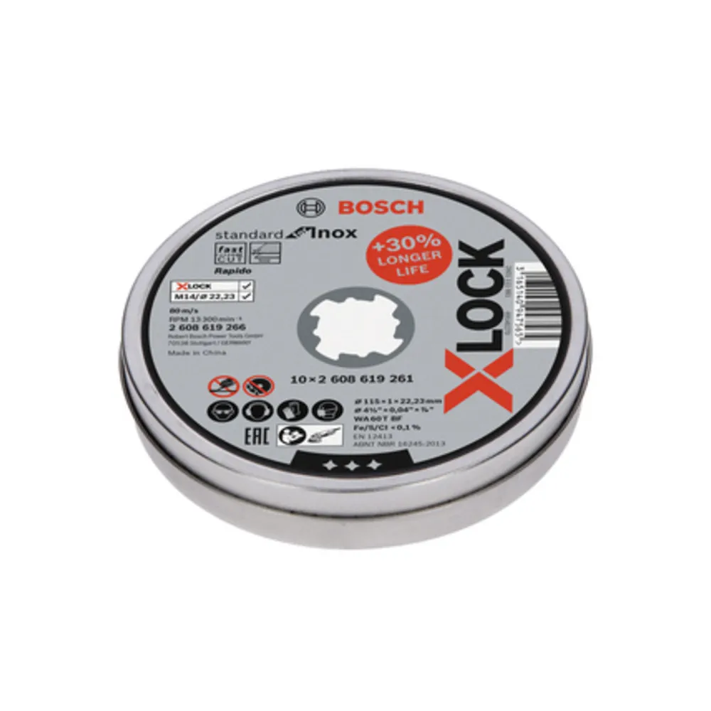 BOSCH-A 10 DISCHI P/INOX XLOCK 115X1 BOSCH-A 10 DISCHI P/INOX XLOCK 115X1