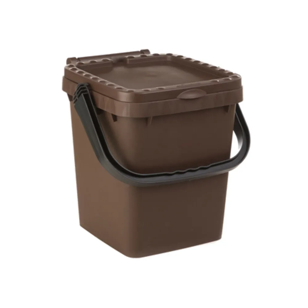 PATTUMIERA  10 L ECOPLUS C/MANIGLIA MARRONE (12