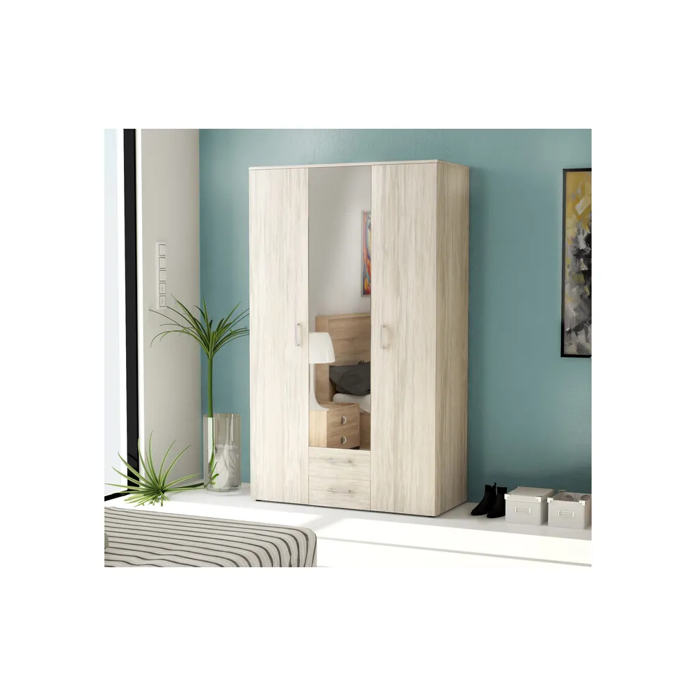 KIT ARMADIO 3 ANTE + 2 CASSETTI SPECCHIO 120X52X200 BIAN/VEN.K083 KIT ARMADIO 3 ANTE + 2 CASSETTI SPECCHIO 120X52X200 BIAN/VEN.K083