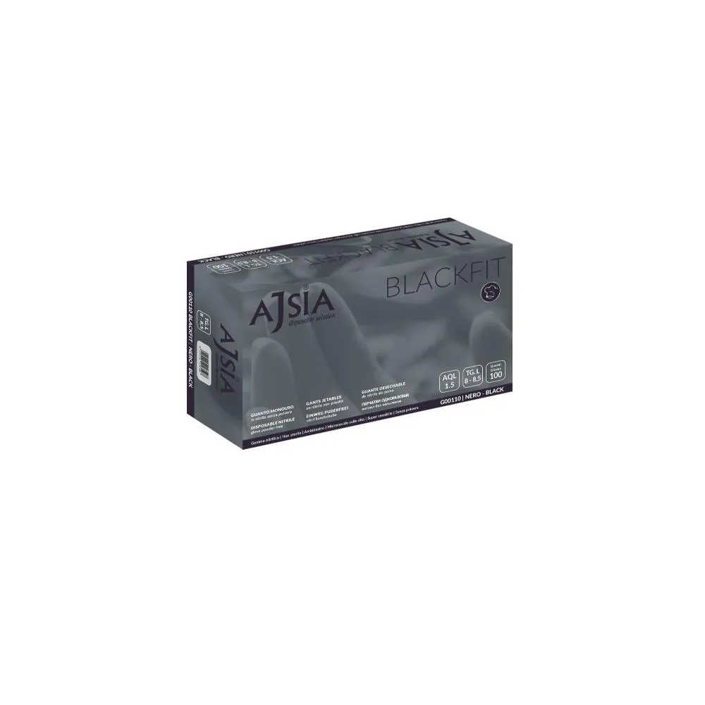 GUANTI NITRILE MONOUSO 'BLACKFIT' gr 3,5 - tg. XL GUANTI NITRILE MONOUSO 'BLACKFIT' gr 3,5 - tg. XL