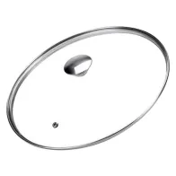 COPERCHIO VETRO E ACCIAIO ‘ALLEGRO INOX’ Ø cm. 28