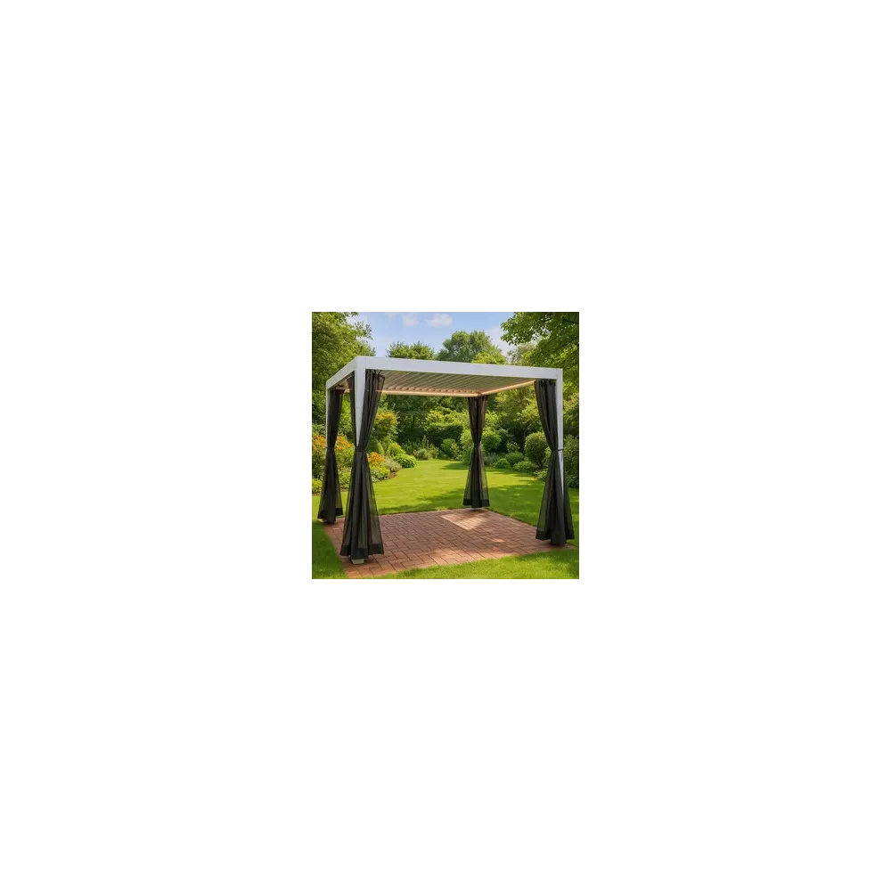 C GAZEBO PERGOLA C/LAMELLE ORIENTAB 3X3 M BIANCO C GAZEBO PERGOLA C/LAMELLE ORIENTAB 3X3 M BIANCO