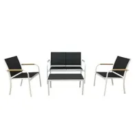 C SET SALOTTO MENTON 4 PEZZI BIANCO/NERO