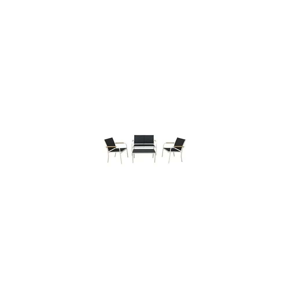 C SET SALOTTO MENTON 4 PEZZI BIANCO/NERO
