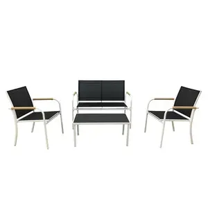 C SET SALOTTO MENTON 4 PEZZI BIANCO/NERO