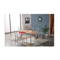 R TAVOLO COMPLETO X SET TAVOLO C/6 SEDIE(140X80) LEGNO CHIARO