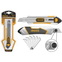 CUTTER TAGLIERINO IN ALLUMINIO 18 x 100 MM - 6 LAME - CON BLOCCAGGIO
