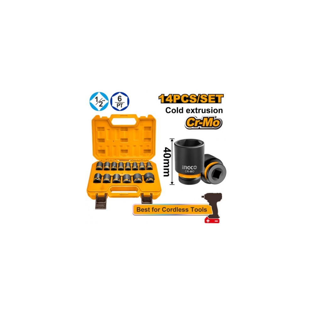 SET 14 PZ BUSSOLE AD IMPATTO 1/2 POLLICE 10-27MM