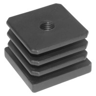 PUNTALE QUADRO ALETTATO CON FORO FILETTATO mm 40 x 40 - foro M10