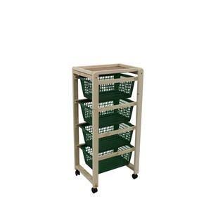 CARRELLO SALVASPAZIO 4 CESTI NATURALE