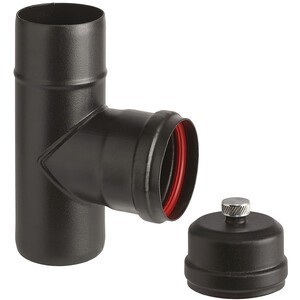 RACCORDO A T PORC PELLET C/SCAR E TAPPO D  8CM AETERNUM