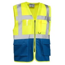 GILET ALTA VISIBILIT GIALLO/BLU LASER TG.  L