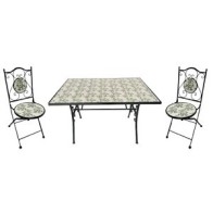 C SET TAVOLO RETTANG MOSAICO C/2 SEDIE MONTECARLO