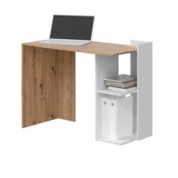 SCRIVANIA ANGOLO REVERS 100X52X78CM  BIANCO/ROVERE