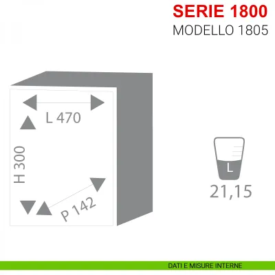 CASSAFORTE CON CHIAVE DOPPIA MAPPA 'BASIC PLUS 1800' ALP - cm 32 x 49 x 19,5