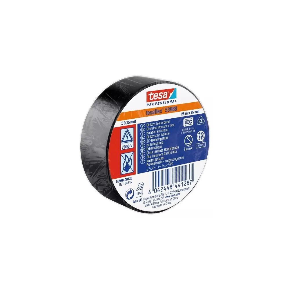 NASTRO ISOLANTE 'PROFESSIONAL 53988' mm. 25 x 25 mt - nero (10 PZ) NASTRO ISOLANTE 'PROFESSIONAL 53988' mm. 25 x 25 mt - nero (10 PZ)