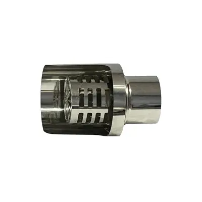 C TERMINALE INOX ORIZZONTALE D 8 CM