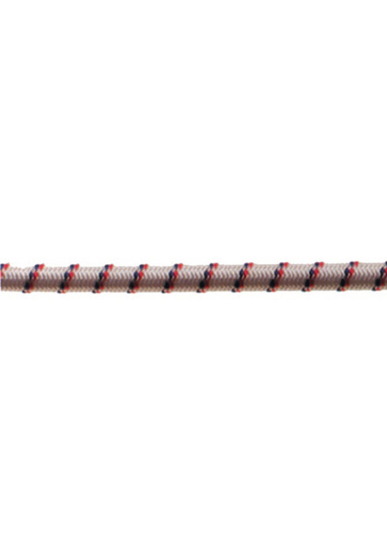 Corde élastiques en polypropylène blanc avec inserts colorés Ø 6 mm. Vendu au mètre.