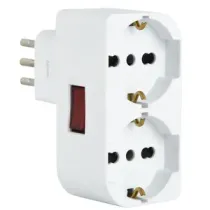 ADATTATORE SPINA 10A  2 PRESE UNIV. SALVASP C/INT.