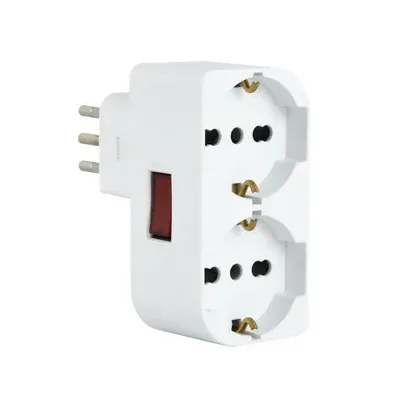 ADATTATORE SPINA 10A  2 PRESE UNIV. SALVASP C/INT.