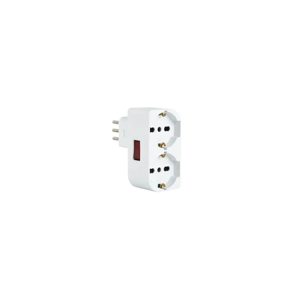 ADATTATORE SPINA 10A  2 PRESE UNIV. SALVASP C/INT.
