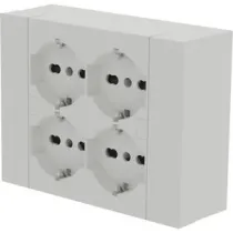 MULTIPRESA ESTERNA  QUADRA 4 PRESE BIP.SCH BIANCA