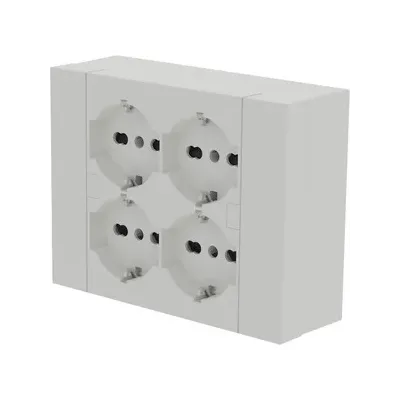 MULTIPRESA ESTERNA  QUADRA 4 PRESE BIP.SCH BIANCA