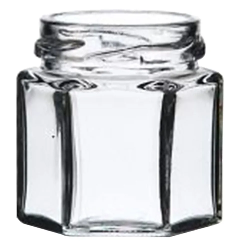 VASO VETRO 'BOCCACCIO' PER ALIMENTI TIPO 'ESAGONALE 45 ml - imbocc. Ø 43 mm VASO VETRO 'BOCCACCIO' PER ALIMENTI TIPO 'ESAGONALE 45 ml - imbocc. Ø 43 mm