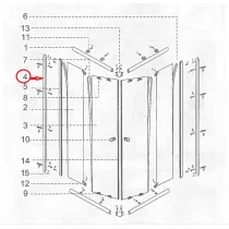 R PROFILO A MURO X C BOX DOCCIA TRASP SP 4MM 70X70X185CM IGLO/BOKA