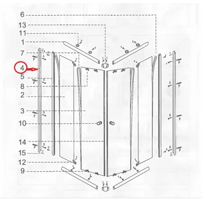 R PROFILO A MURO X C BOX DOCCIA TRASP SP 4MM 70X70X185CM IGLO/BOKA