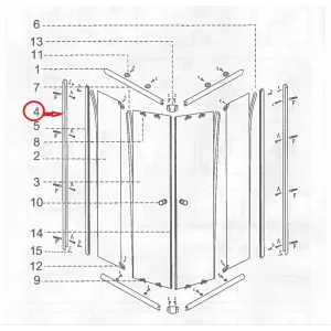 R PROFILO A MURO X C BOX DOCCIA TRASP SP 4MM 70X70X185CM IGLO/BOKA