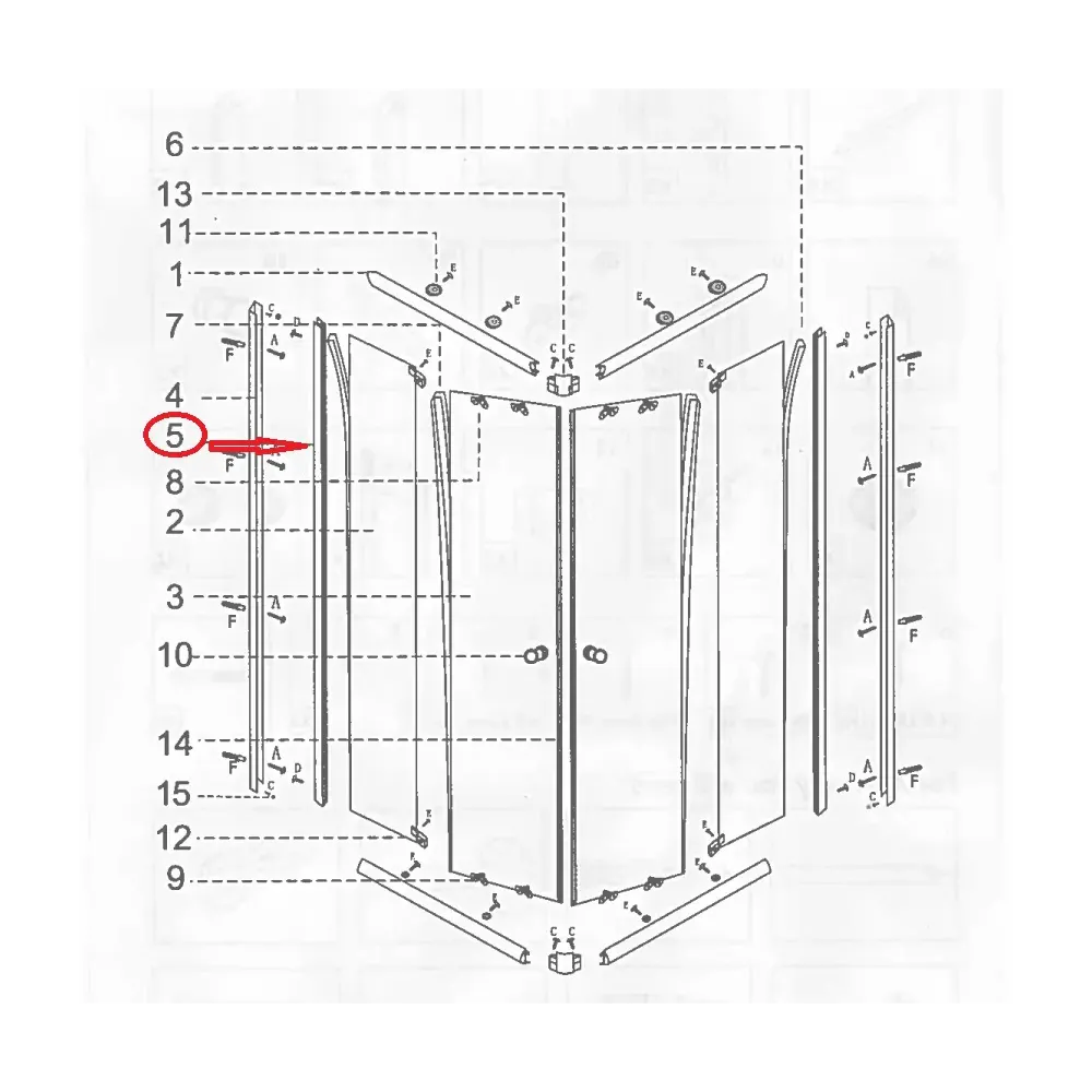 R PROFILO VETRO X C BOX DOCCIA TRASP SP 4MM 70X70X185CM IGLO/BOKA