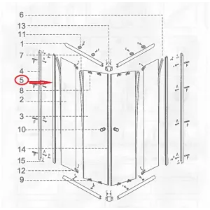 R PROFILO VETRO X C BOX DOCCIA TRASP SP 4MM 70X70X185CM IGLO/BOKA