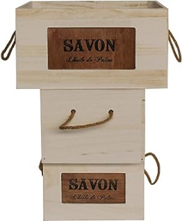 SET OF 3 WOODEN BOXES WITH...