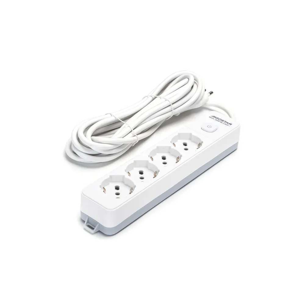 MULTIPRESA 4 VIE C/INTERRUTTORE 16A 5M 1.0MM BIANCFA E GRIGI MULTIPRESA 4 VIE C/INTERRUTTORE 16A 5M 1.0MM BIANCFA E GRIGI