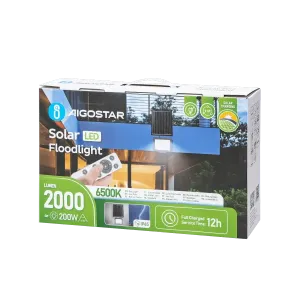 Floodlight LED solare 200W 2000lm 6500K IP65