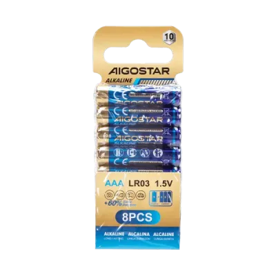 BATTERIA ALCALINA AAA LR03 1.5V 8PZ