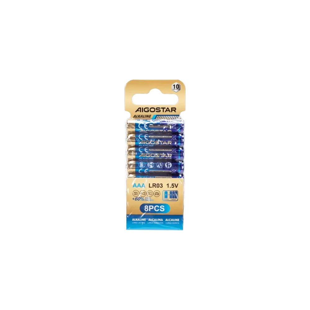 BATTERIA ALCALINA AAA LR03 1.5V 8PZ BATTERIA ALCALINA AAA LR03 1.5V 8PZ
