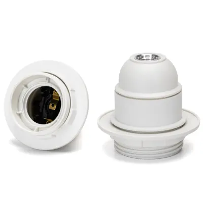 PORTALAMPADA E27 PLASTICA AUTOBLOCCANTE BIANCO